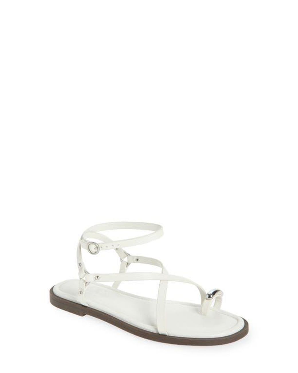 Rag & Bone White Geo Ring Ankle Strap Sandal