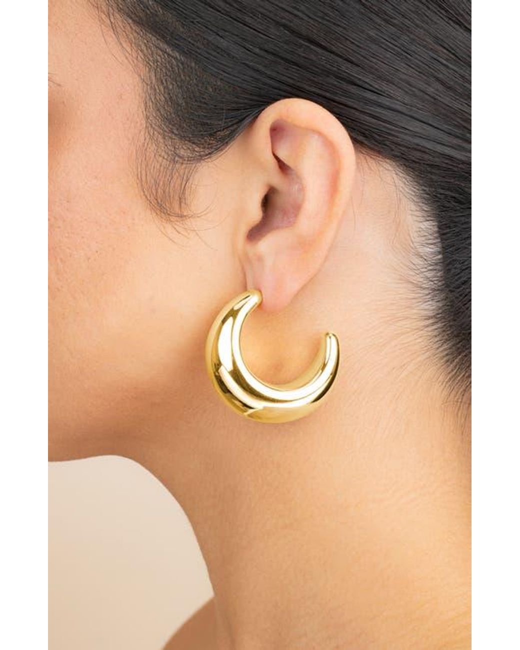 Sterling Forever Metallic Eclipse Hoop Earrings