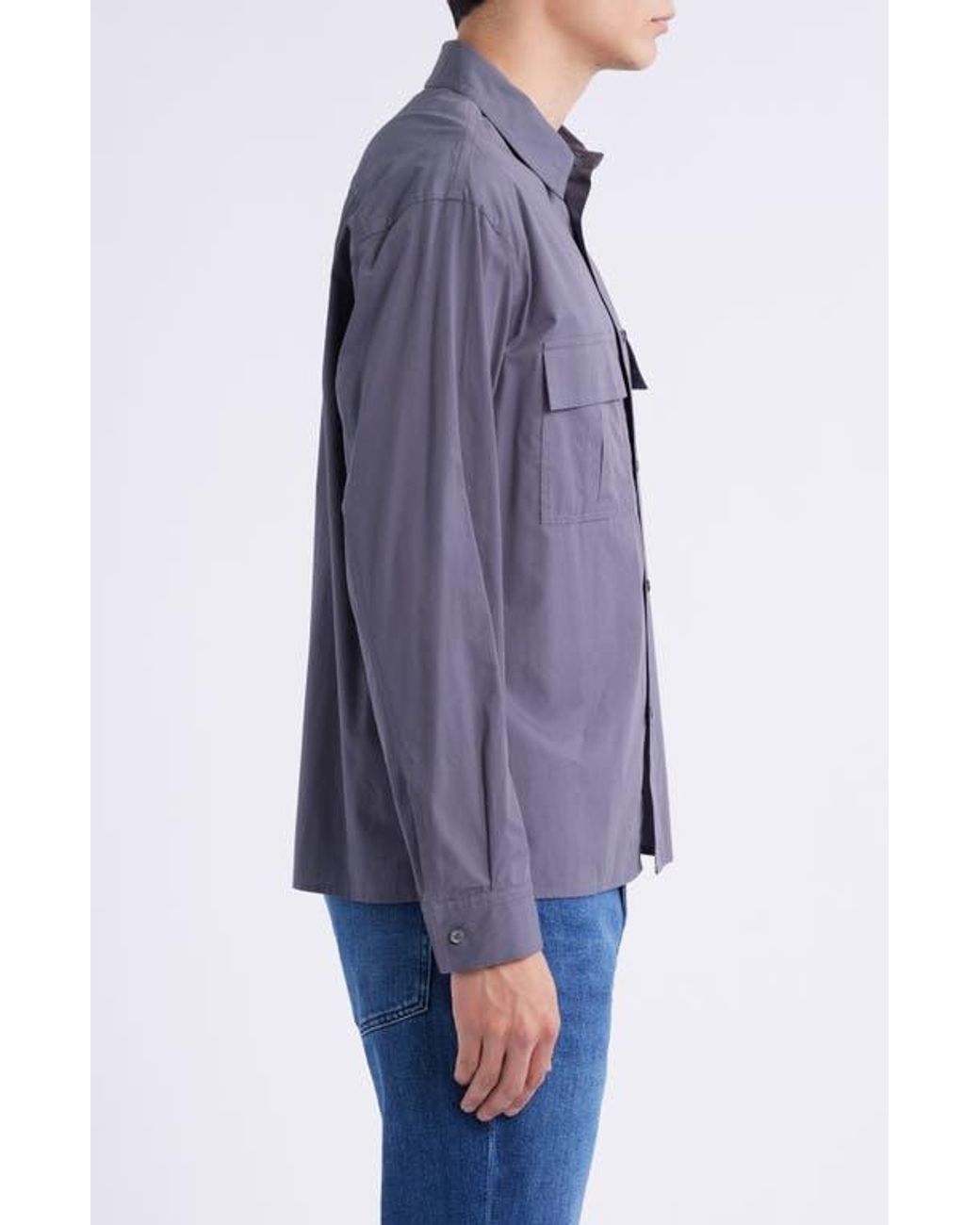 FRAME Blue Patch Pocket Cotton Button-Up Shirt for men