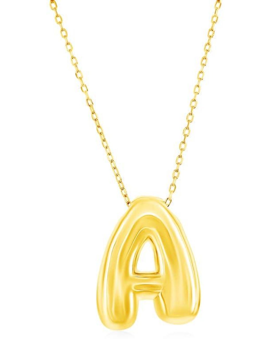 Simona Metallic Bubble Initial Pendant Necklace