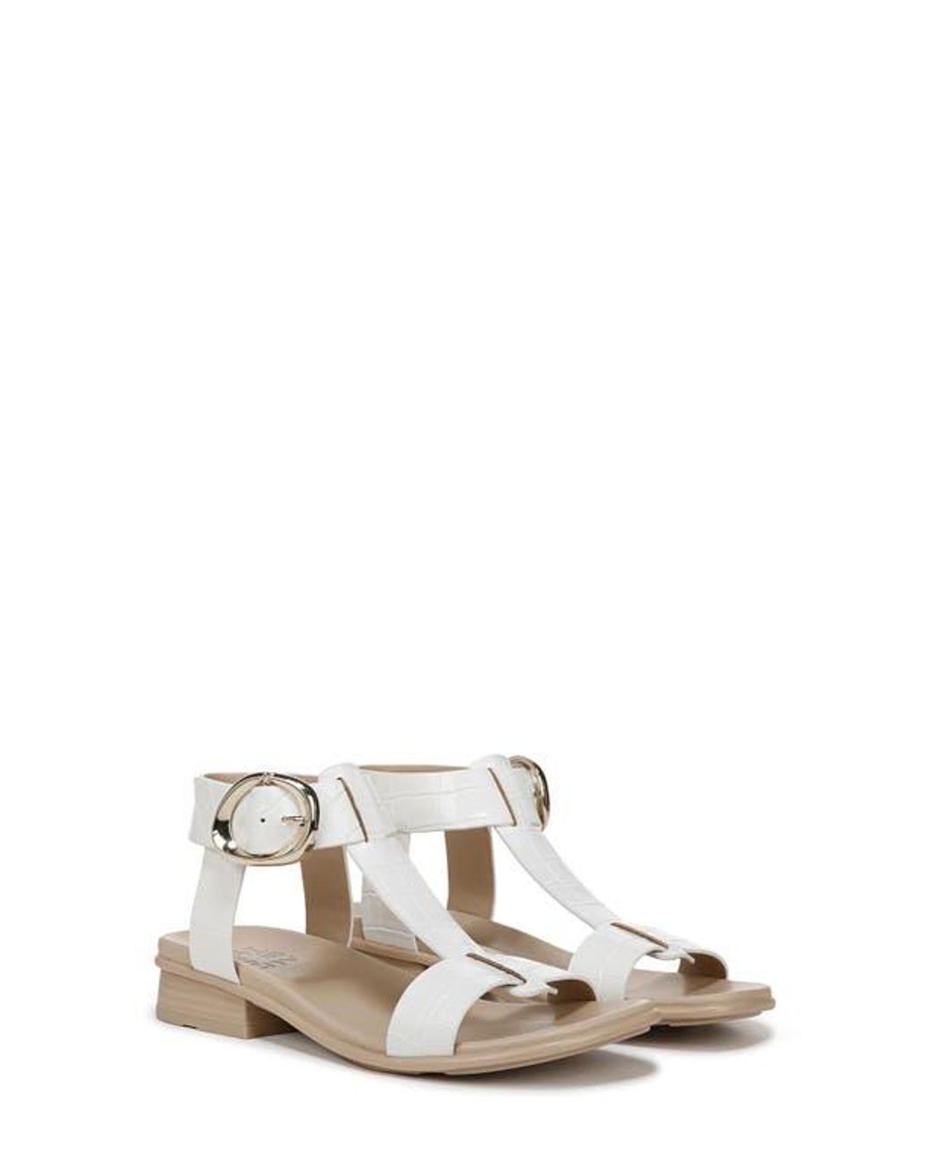 Naturalizer White Brandy T-Strap Sandal