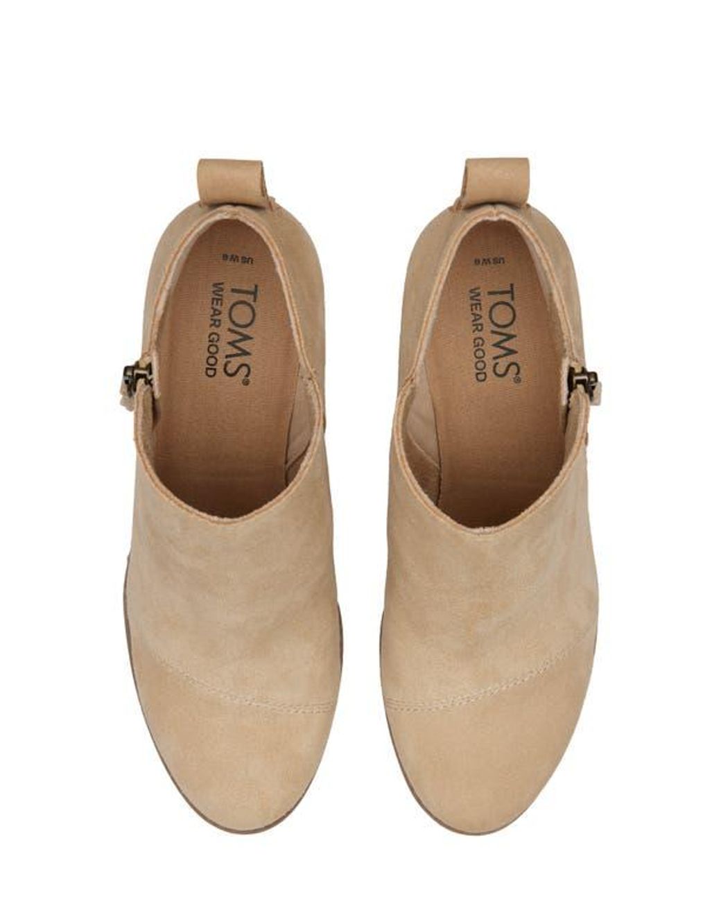 TOMS Natural Wedge Leather Bootie