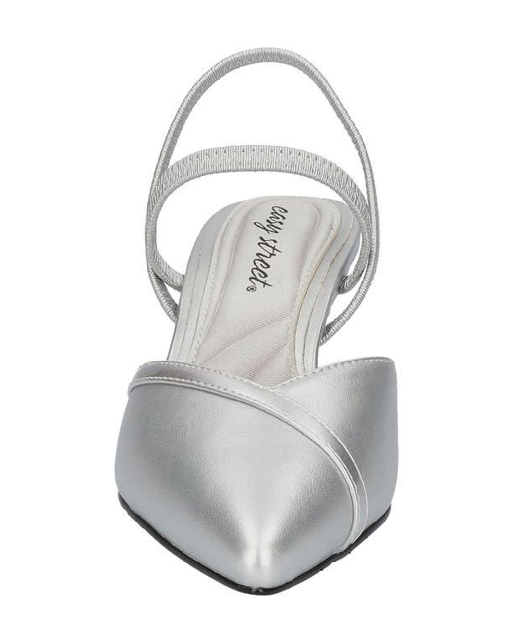 Easy Street White Slingback Kitten Heel Pumps