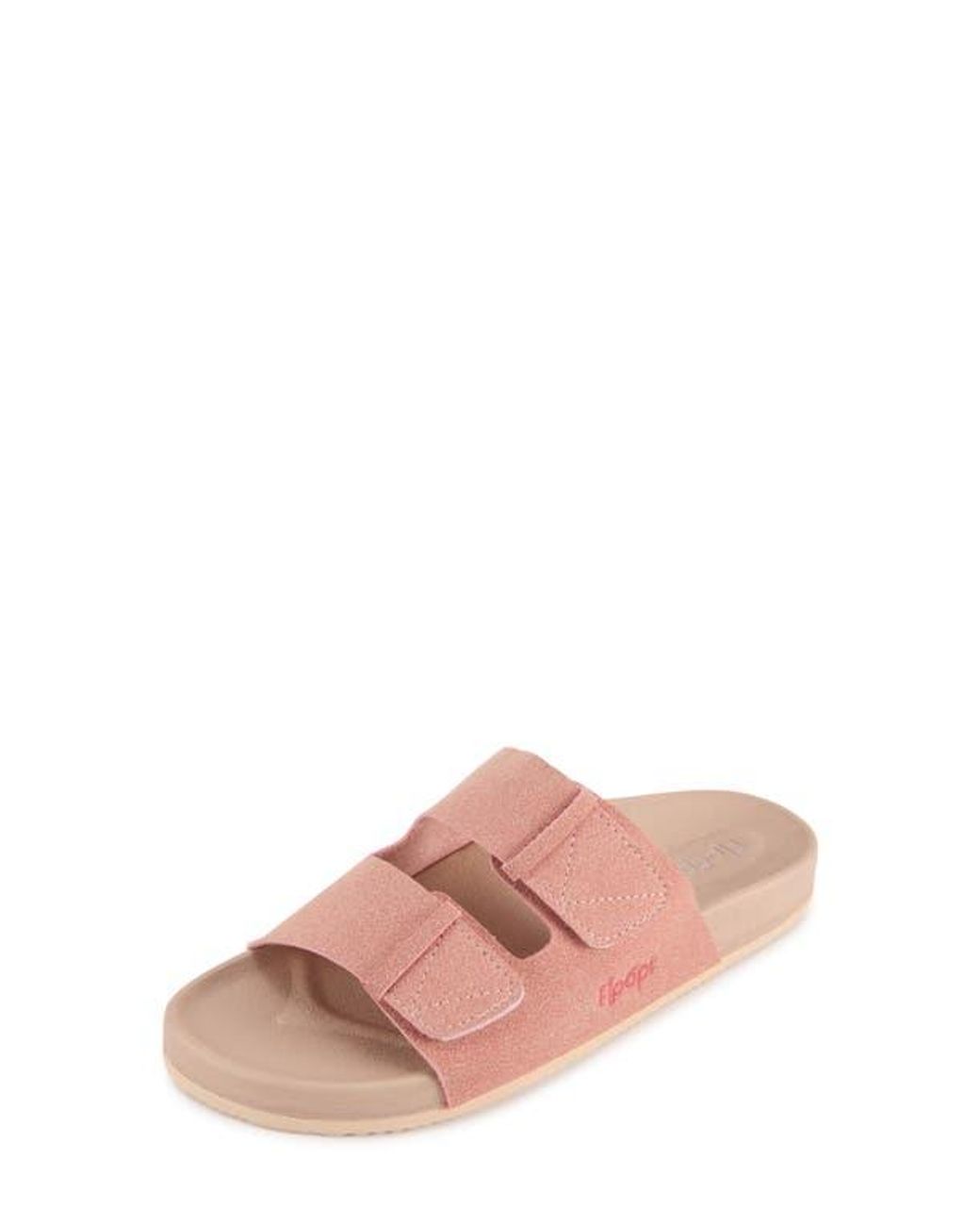 FLOOPI Pink Double Strap Slide Sandal