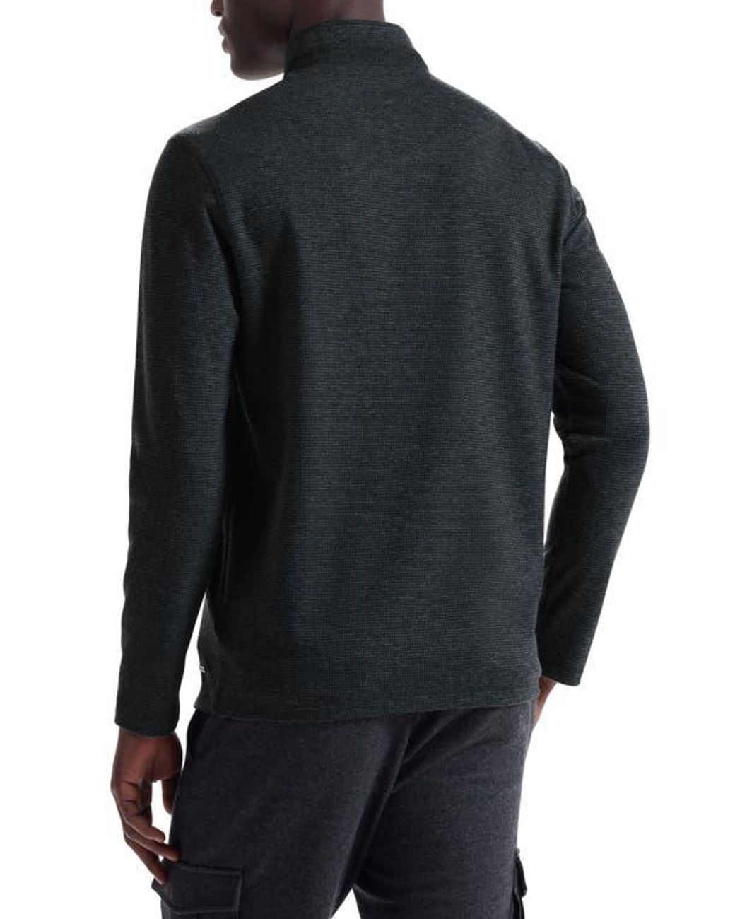 Bugatchi Blue Houndstooth Patern Quarter Zip Top for men