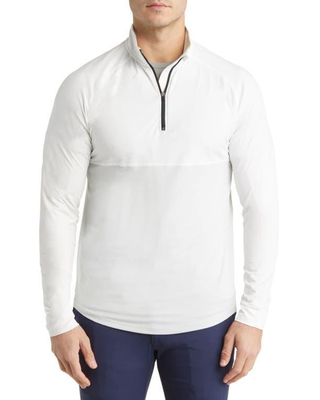 Swannies White Liam Quarter Zip Pullover for men