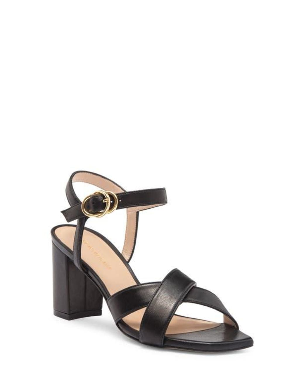 Stuart Weitzman Analeigh 75 Block Heel Sandal in Black | Lyst