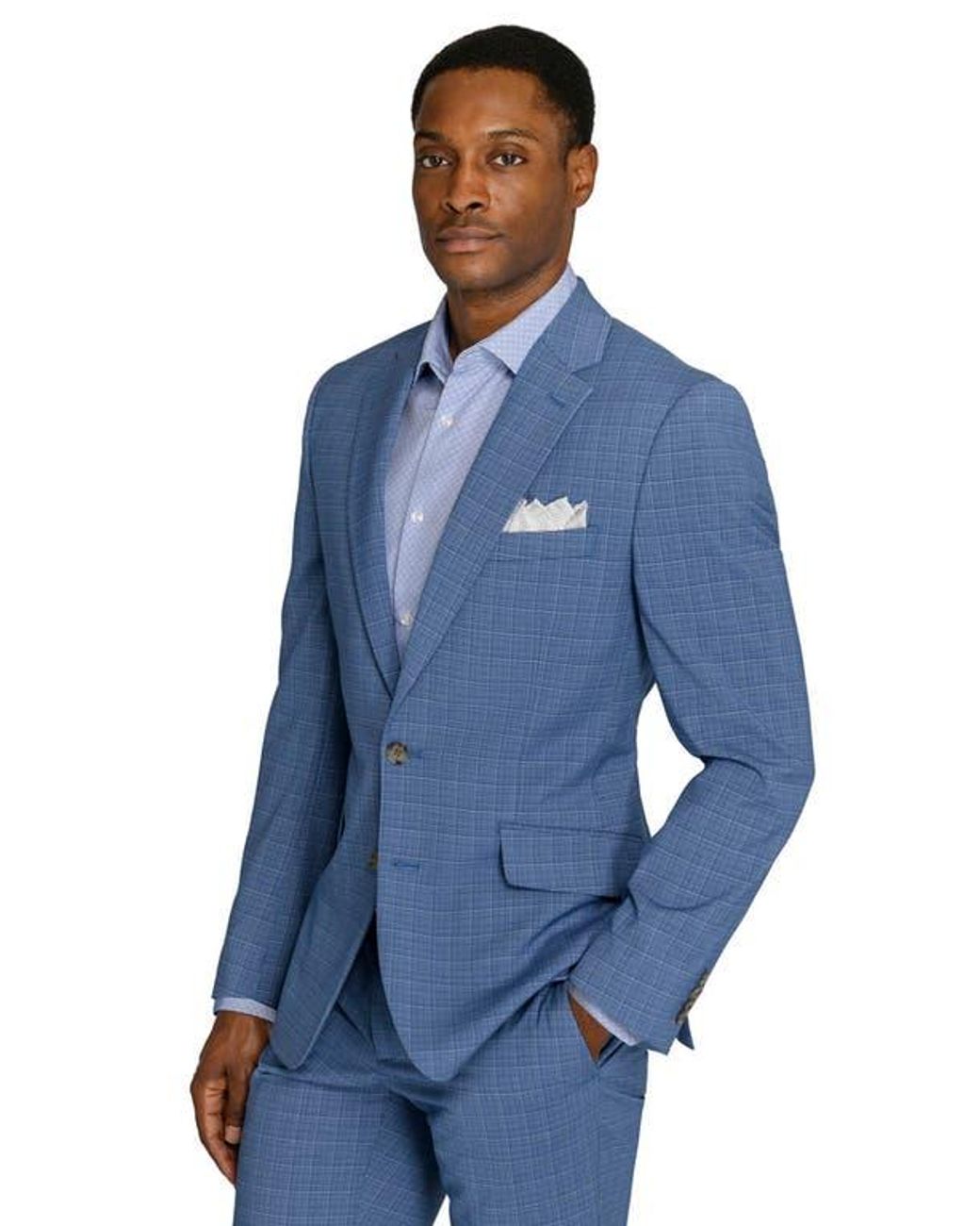 Con.struct Blue Plaid Two-Button Sport Coat for men