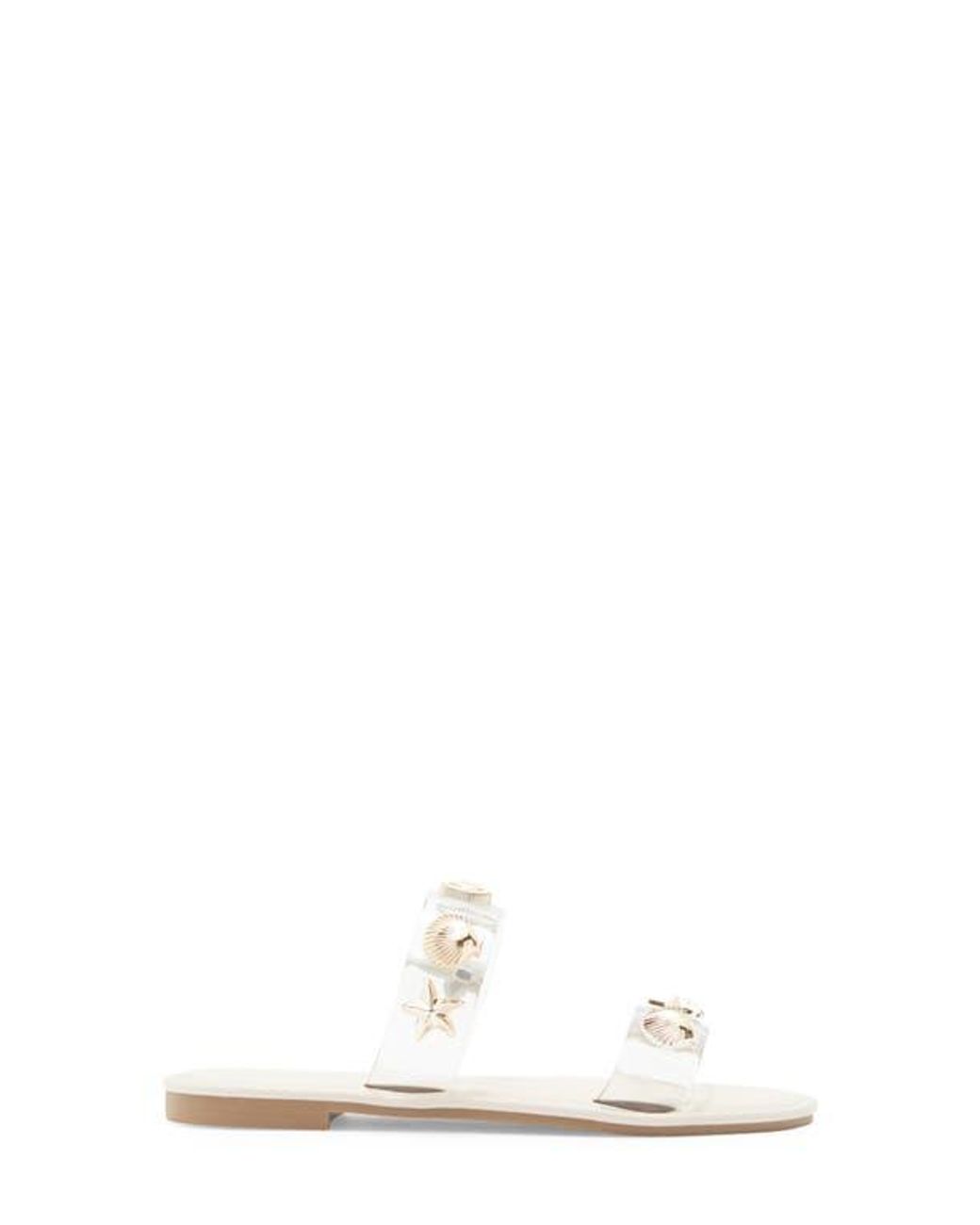 Top Moda White Aria Double Strap Slide Sandal