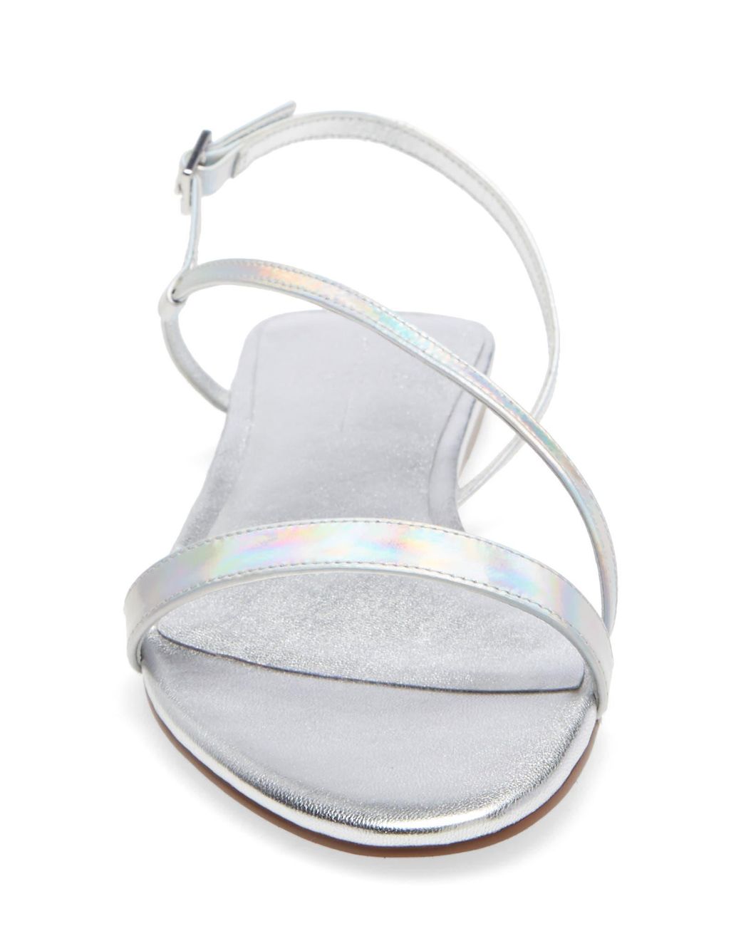 Linea Paolo Lauren Sandal In Silver Iridescent Leather At Nordstrom Rack in  White | Lyst