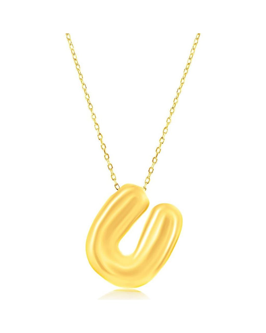 Simona Metallic Bubble Initial Pendant Necklace