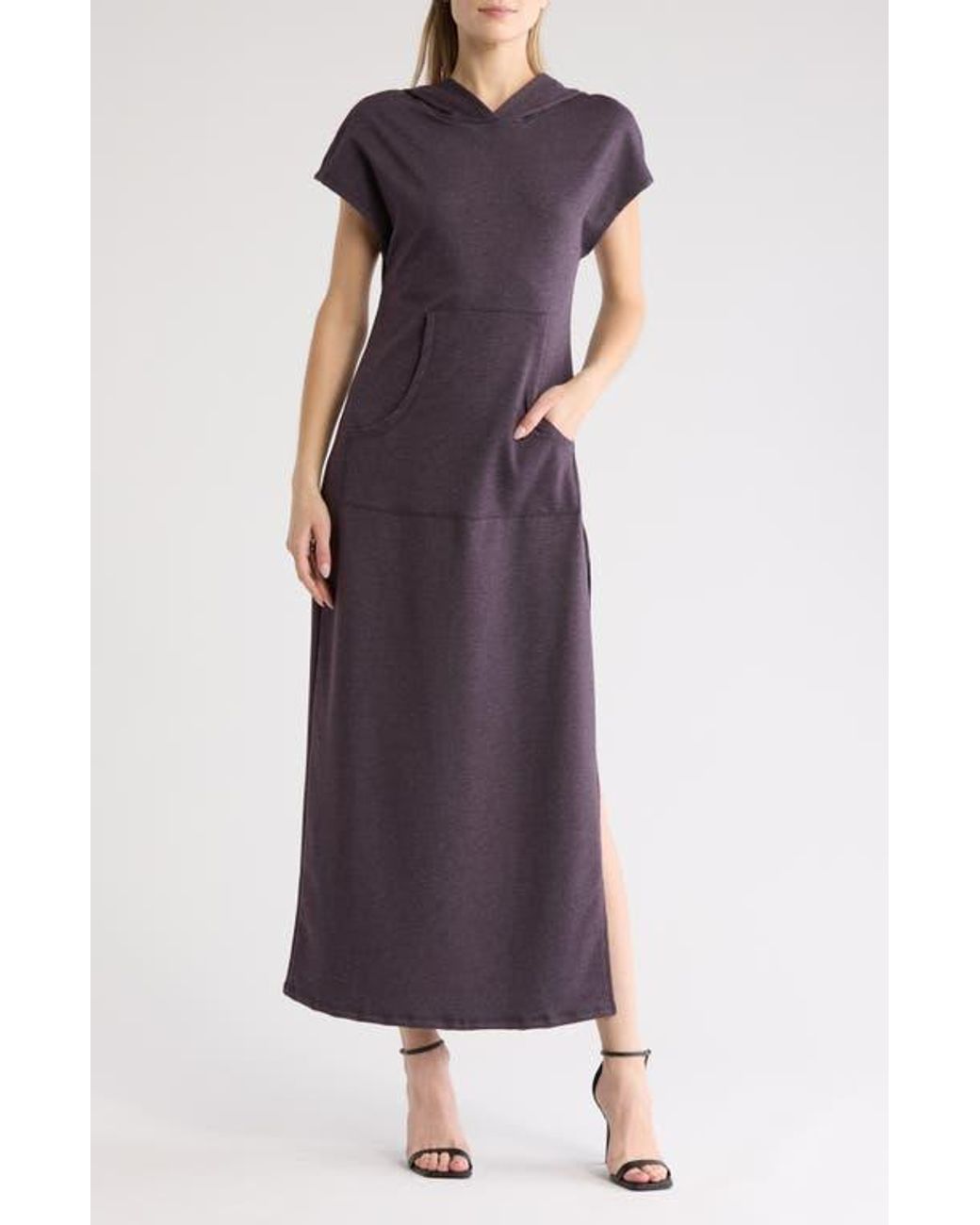 Go Couture Short Sleeve Hoodie Dress in Purple | Lyst Go Couture Short Sleeve Hoodie Dress in Purple | Lyst