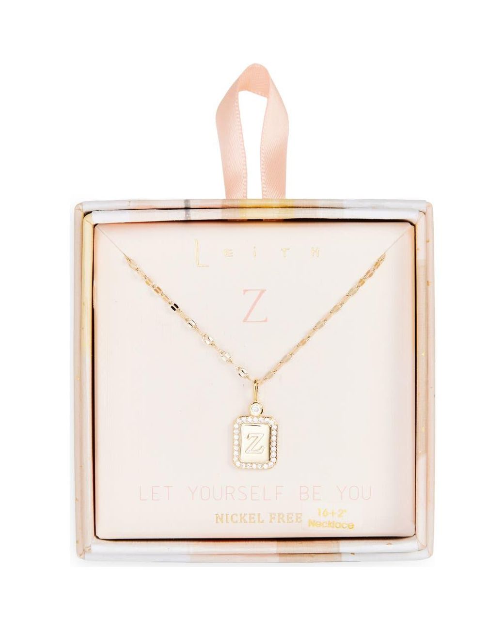Leith Blue Initial Pendant Necklace