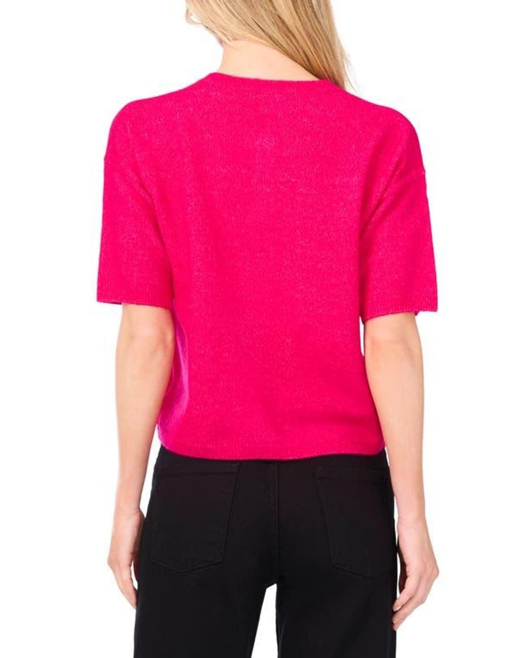 Vince Camuto Pink Short Sleeve Cardigan