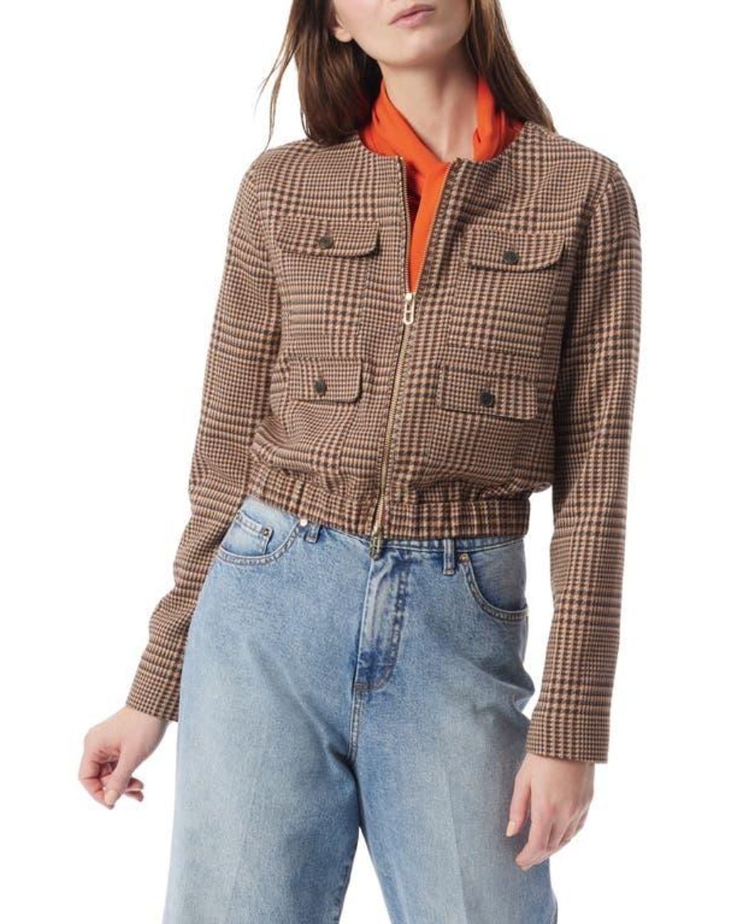 DO by Dee Ocleppo Brown Lena Check Zip-Up Jacket