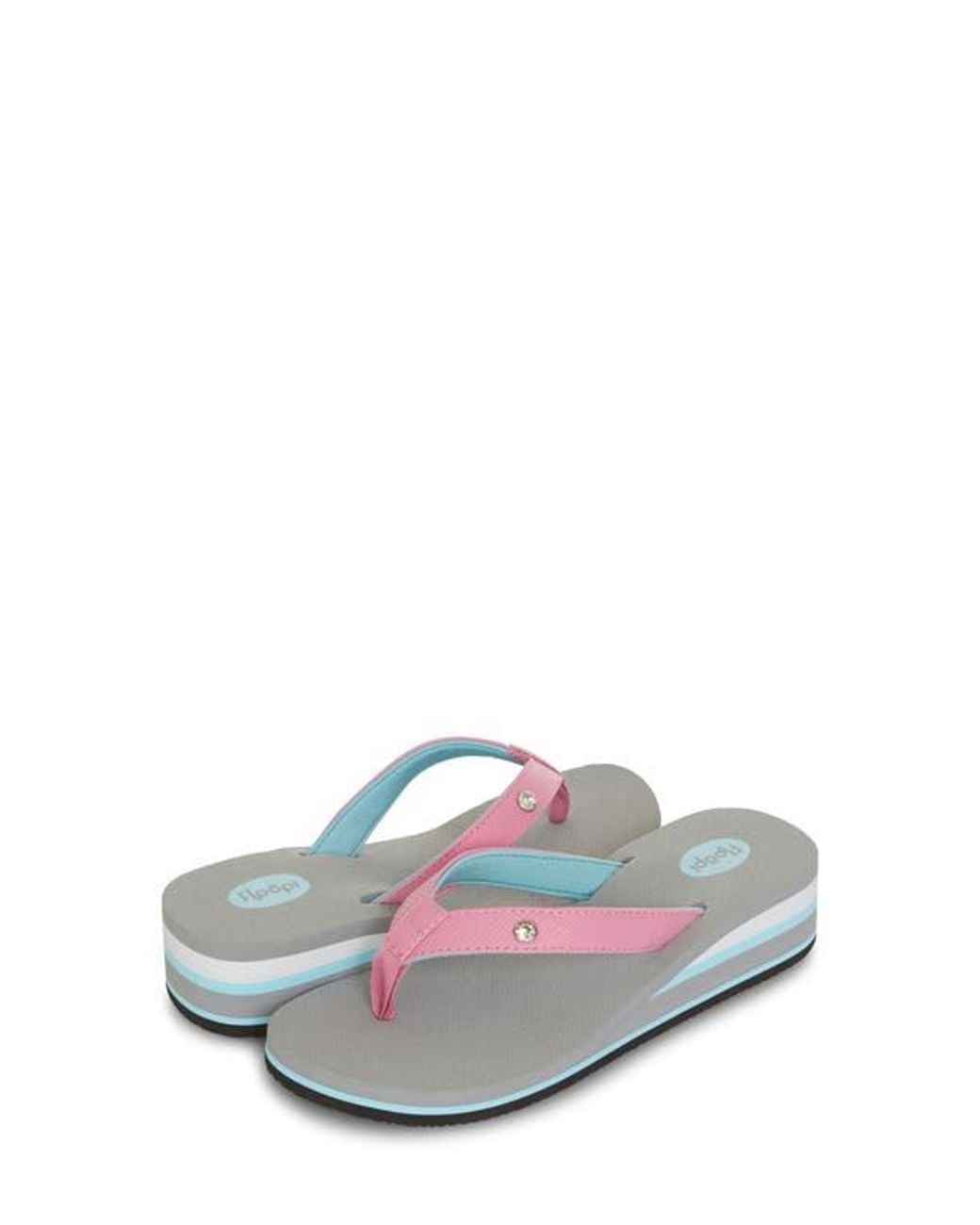 FLOOPI White Flip Flop Wedge Sandal