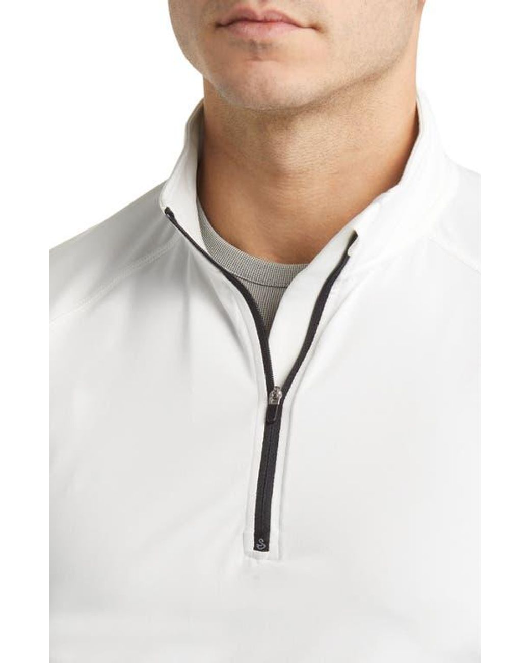 Swannies White Liam Quarter Zip Pullover for men