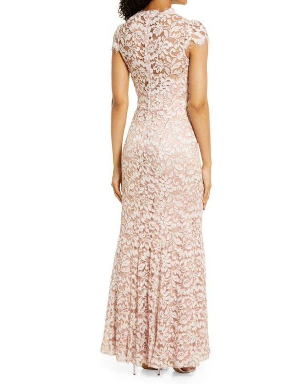 lace butter yellow dress Yellow Lace High-Low Prom Dress with Lace-Up Back – LP030 – Viniodress main image 0