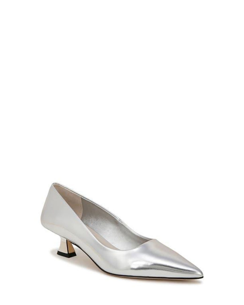 Sarto White Diva Kitten Heel Pointed Toe Pump