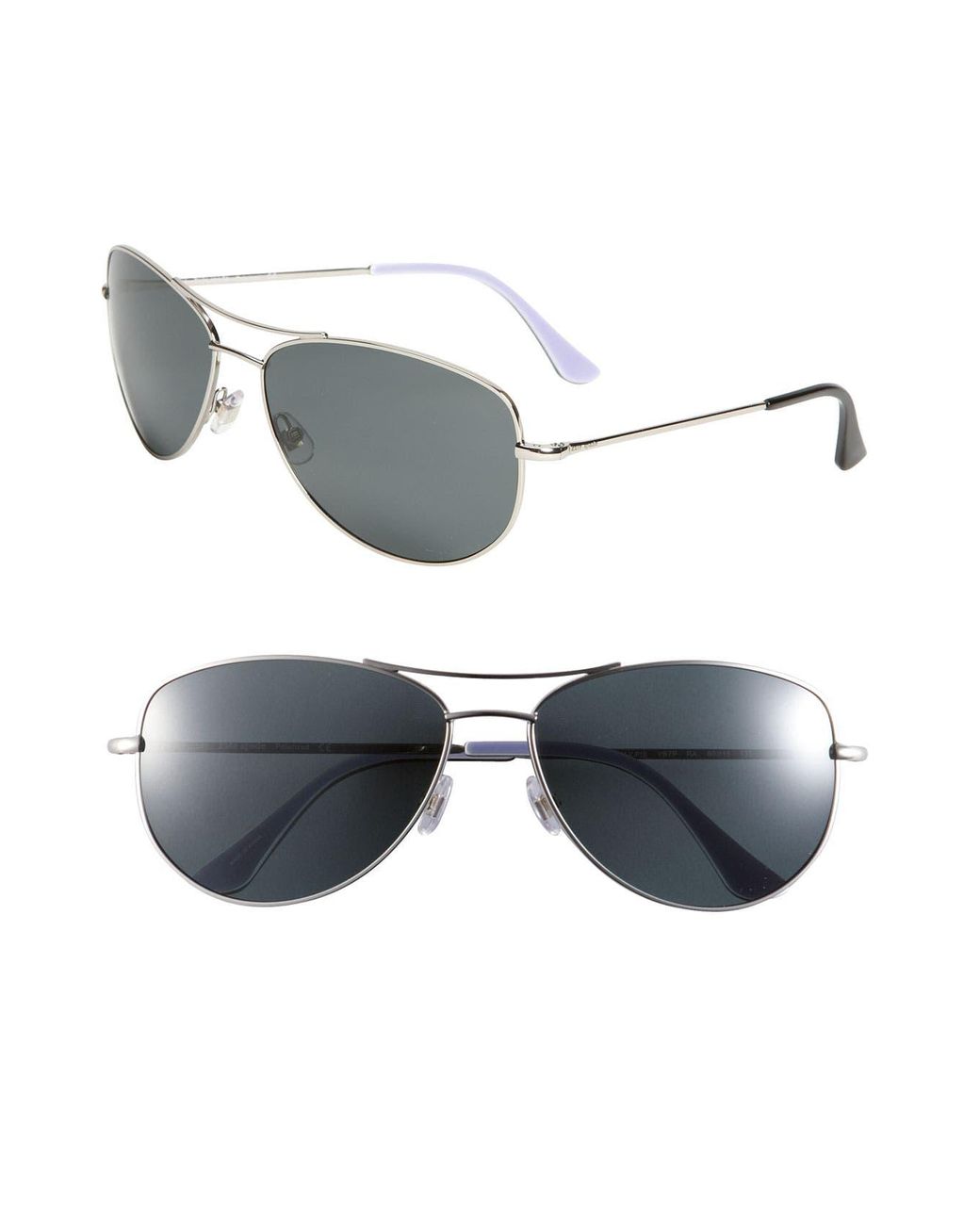 Kate Spade 'ally' 60mm Polarized Metal Aviator Sunglasses in Gray | Lyst