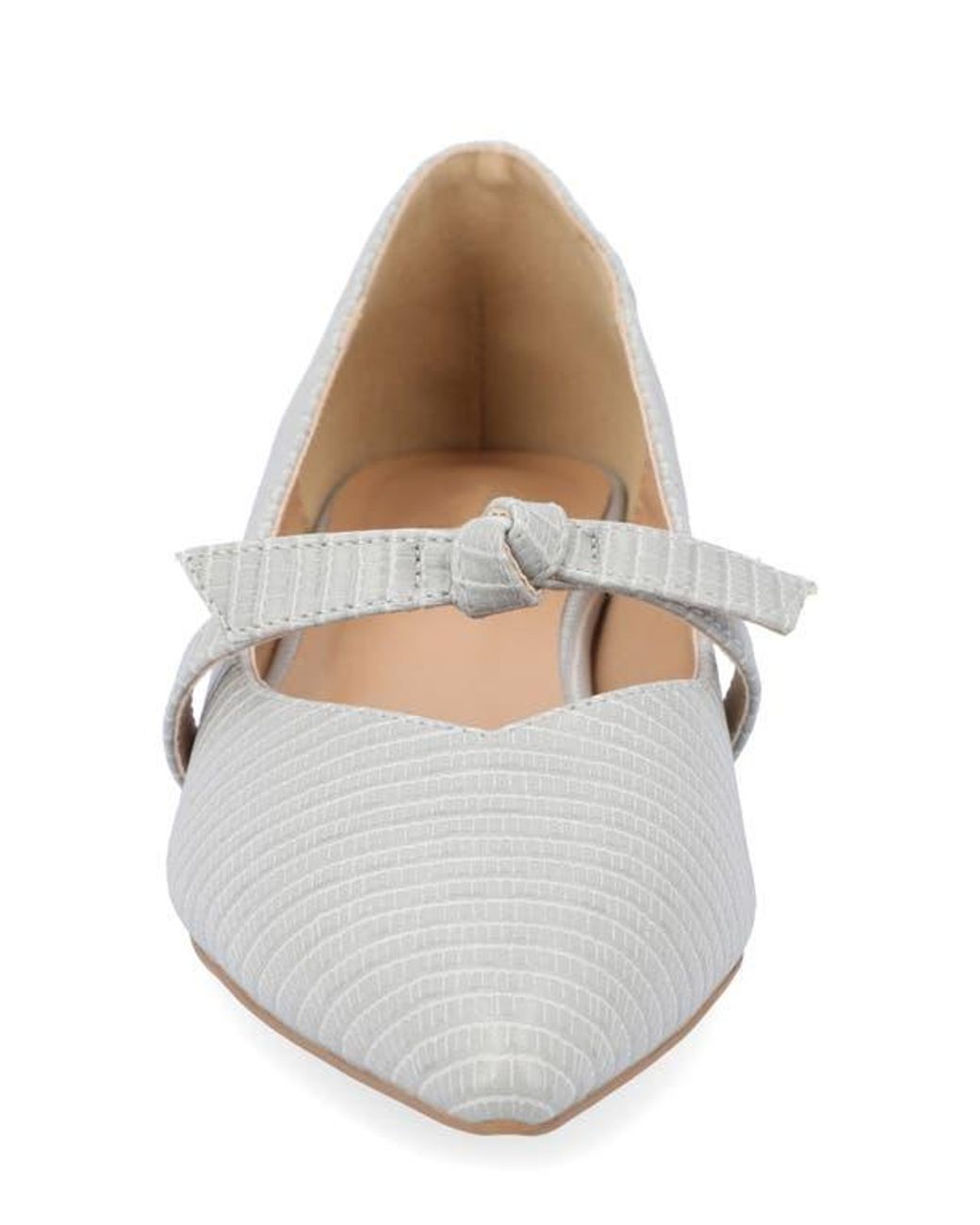 Journee Collection White Cait Snake Embossed Pump