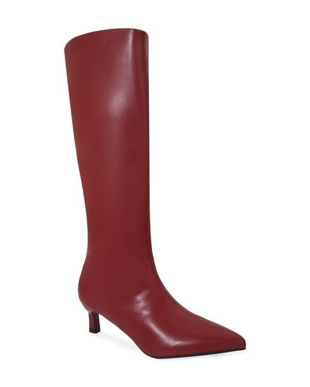 BERNESS Red Samara Kitten Heel Knee High Boot