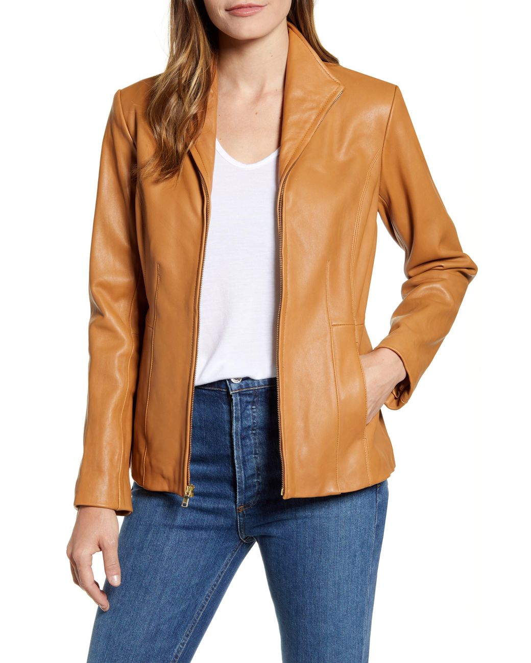 Cole Haan Cole Haan Lambskin Leather Jacket - Save 23% - Lyst