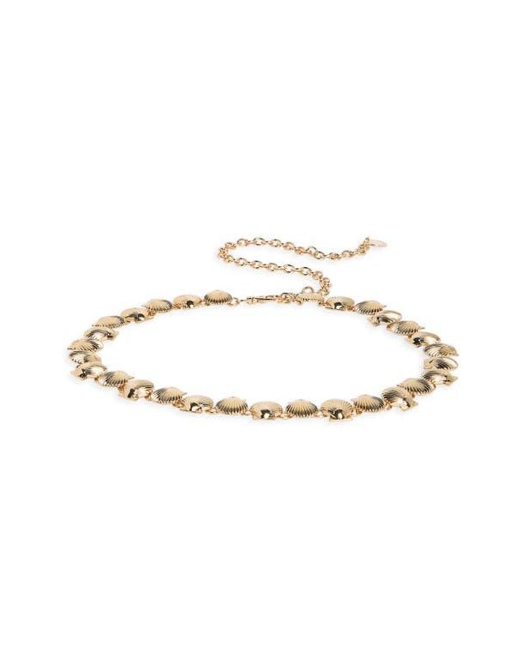 BCBGeneration Metallic Seashell Chain Belt