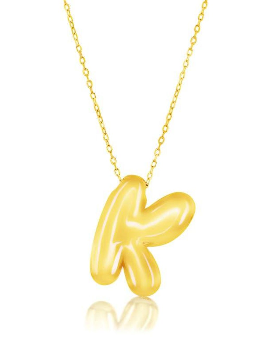 Simona Metallic Bubble Initial Pendant Necklace