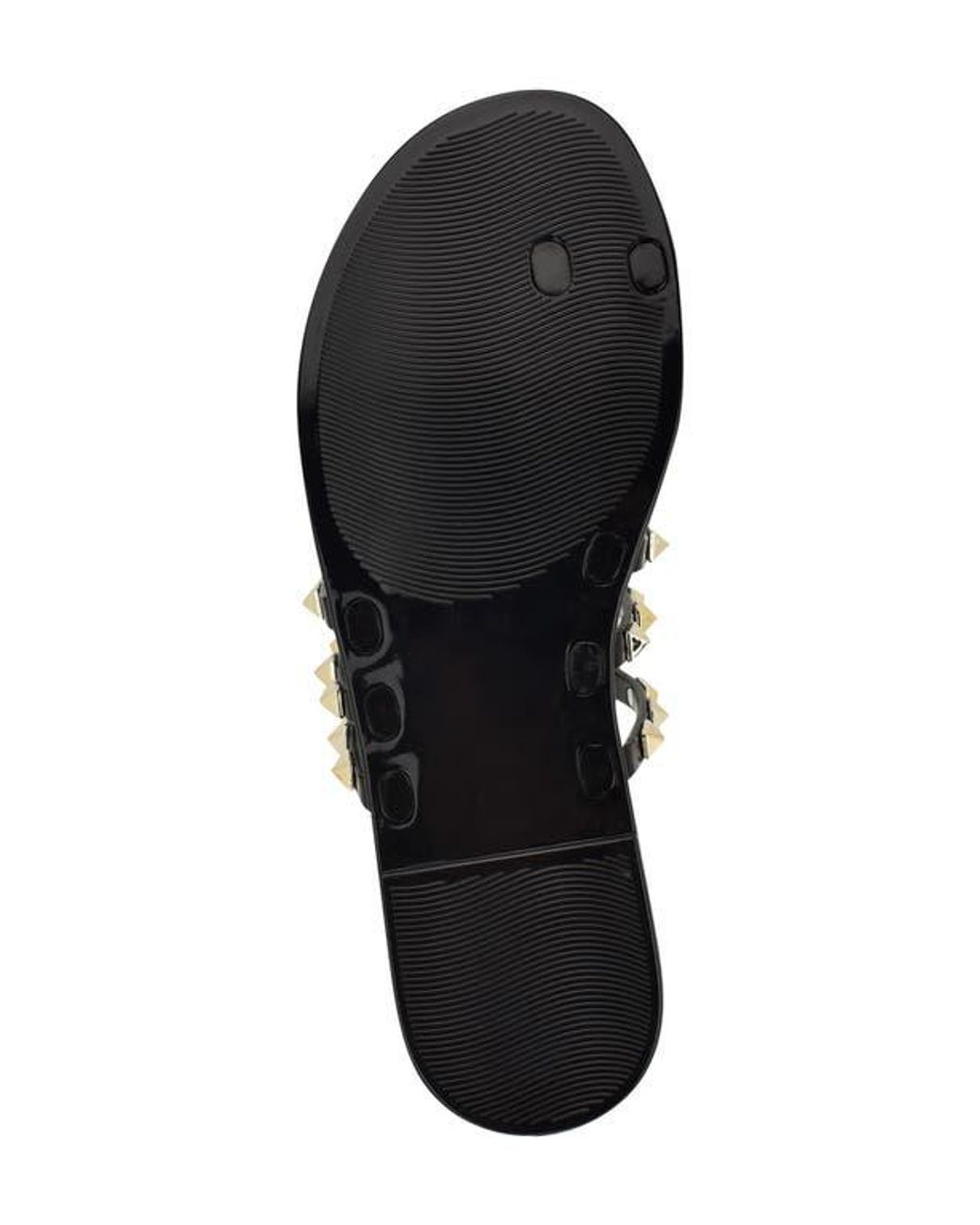 Nine West Black Centy Studded Toe Loop Sandal