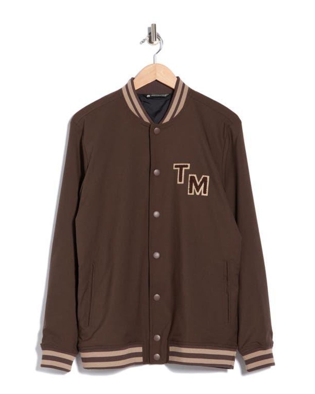 Travis Mathew Brown Touch Down Varsity Jacket for men