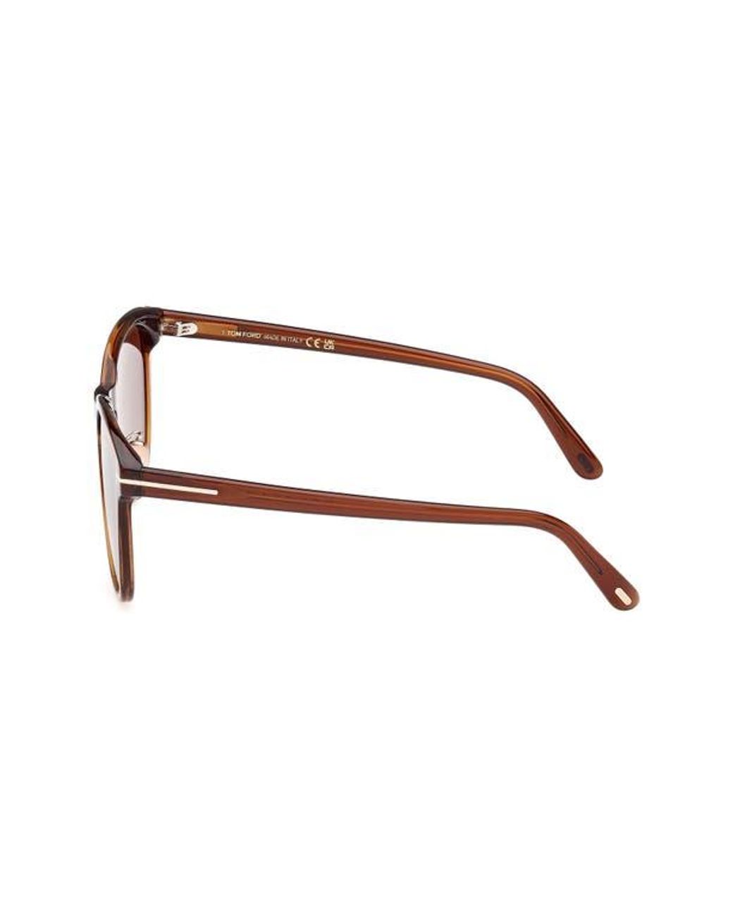 Tom Ford Brown 56Mm Gradient Round Sunglasses