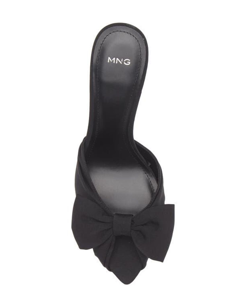 Mango Black Lasy Bow Slide Sandal
