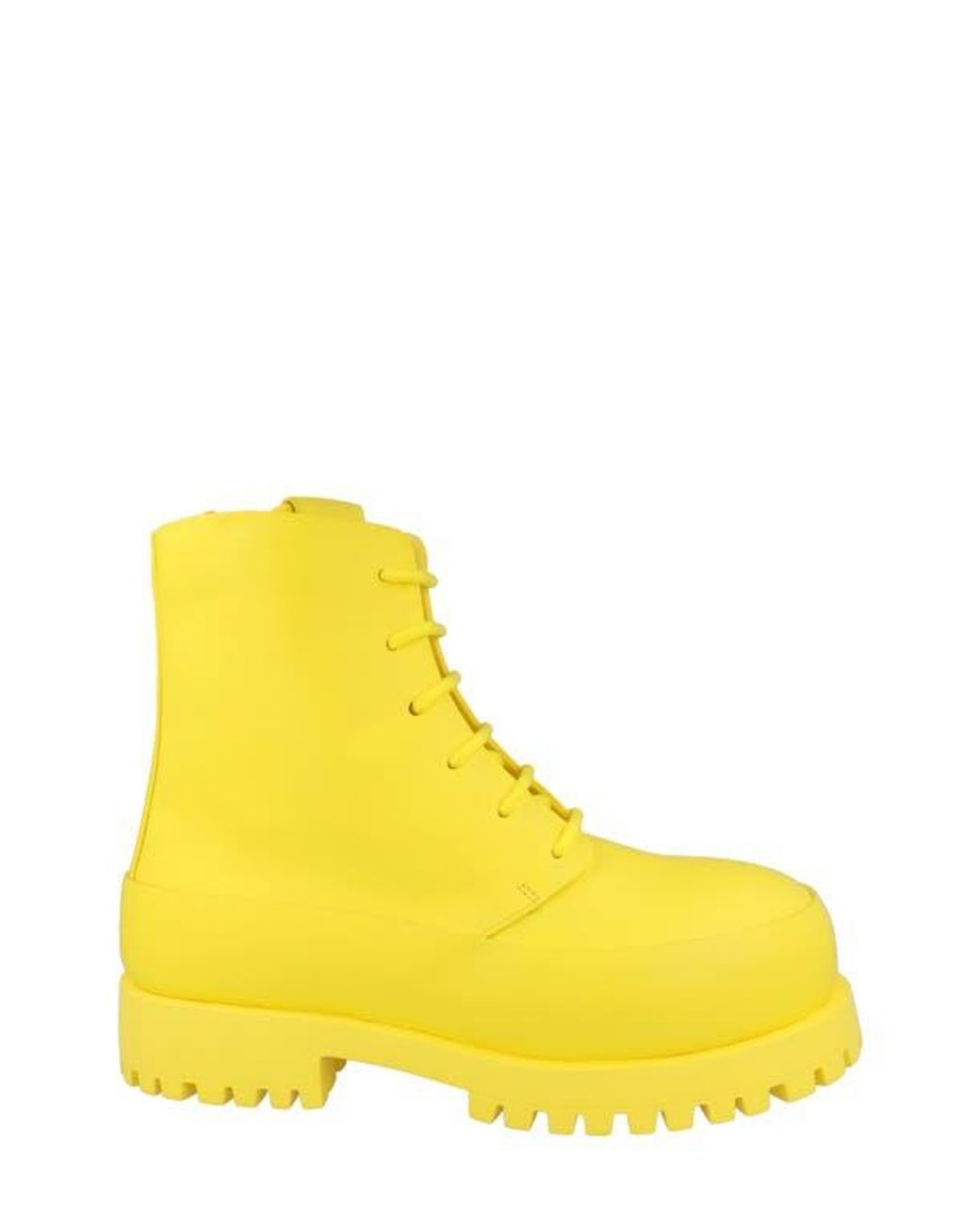 Ferragamo Yellow Lace-Up Combat Boot for men