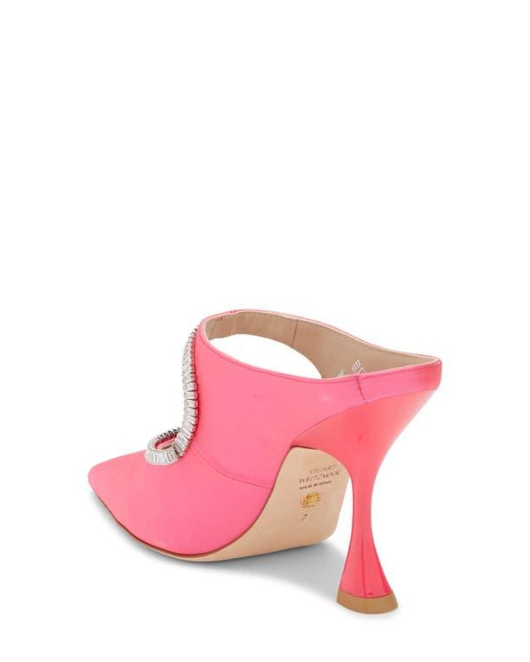 Stuart Weitzman Pink X Curve Crystal Slingback Pump