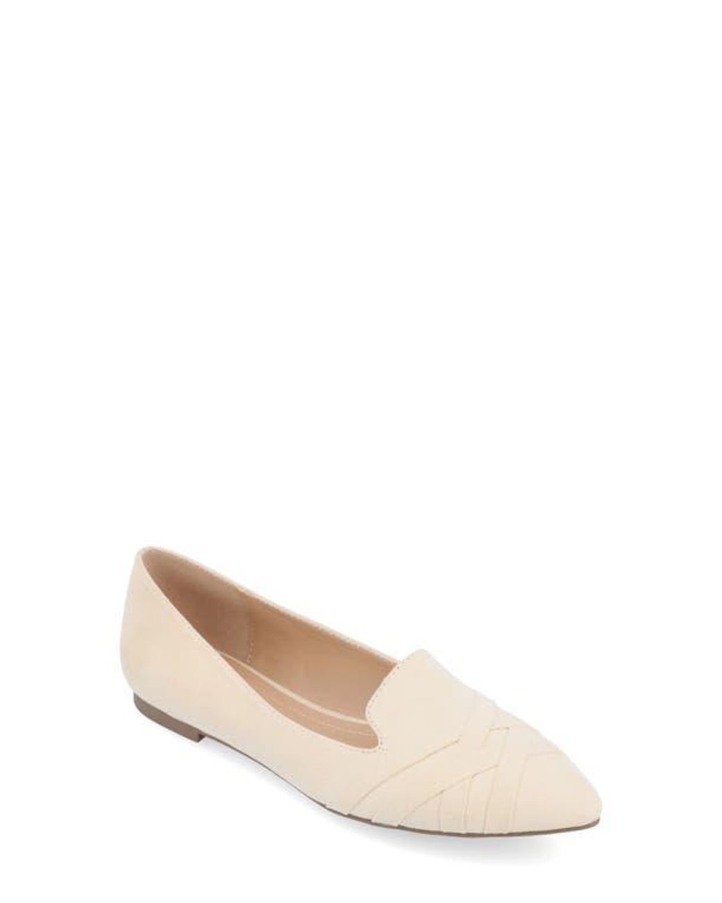 Journee Collection Natural Mindee Crisscross Toe Flat