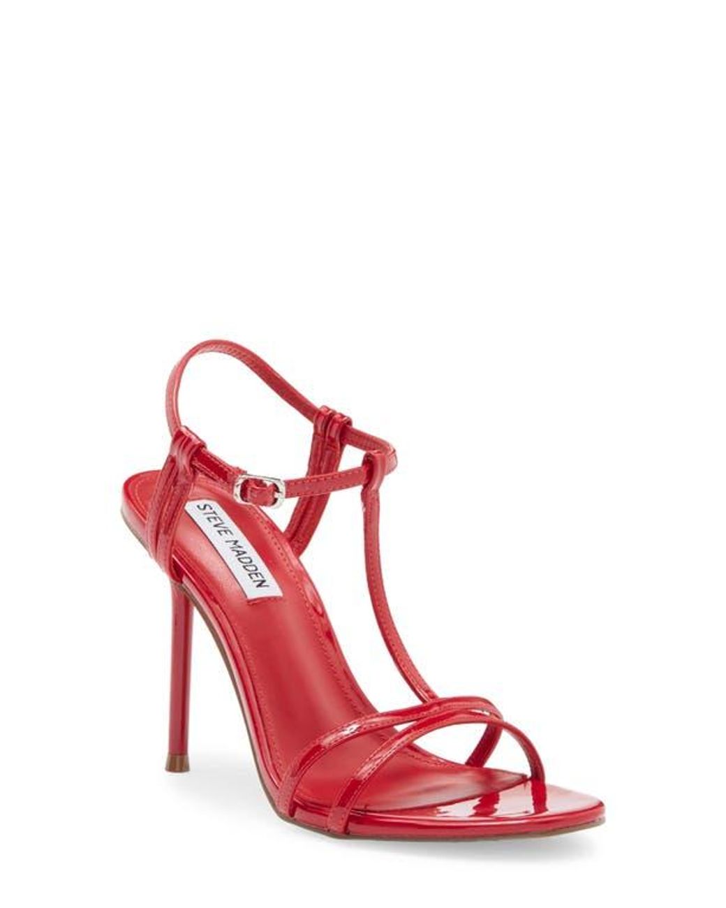 【レディース】Steve Madden Deeva T-Strap サンダル Steve Madden Deeva T-Strap Sandal in Red | Lyst