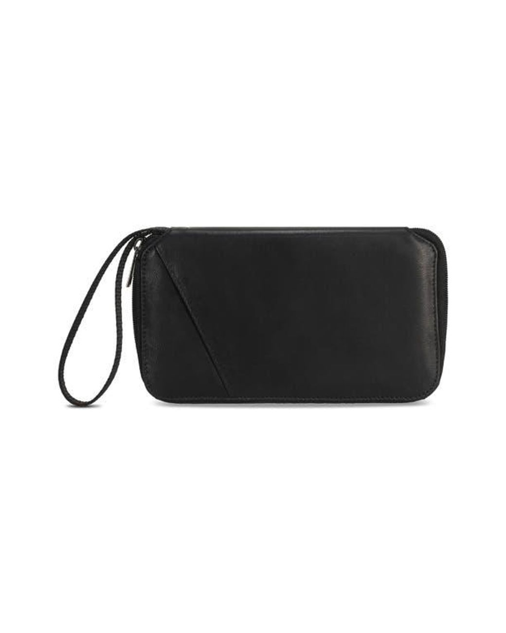 CHAMPS Black Leather Passport Case
