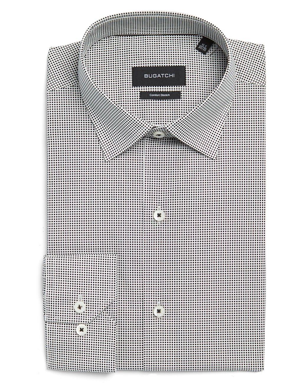 Bugatchi Micro Dot Comfort Stretch Cotton Dress Shirt in Gray for Men ...