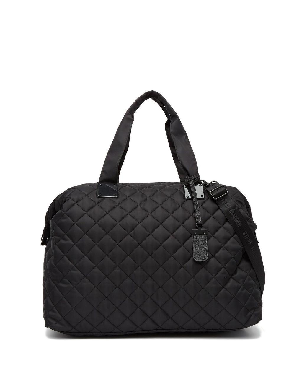 Steve Madden Quilted Nylon Weekend Bag in Black | Lyst