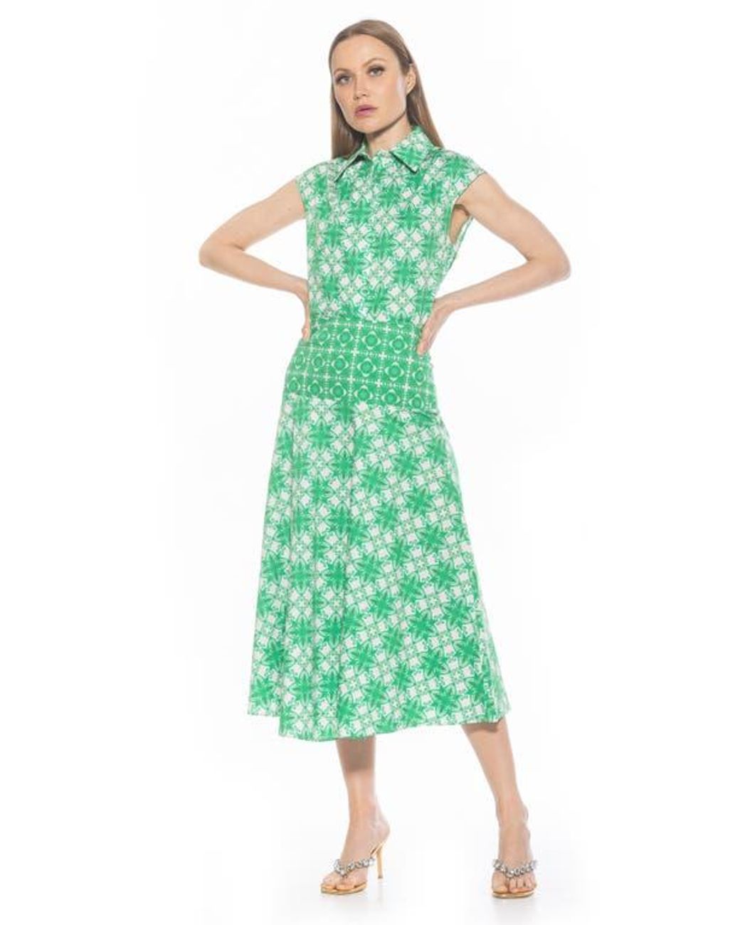Alexia Admor Green Juniper Button-Up Shirt