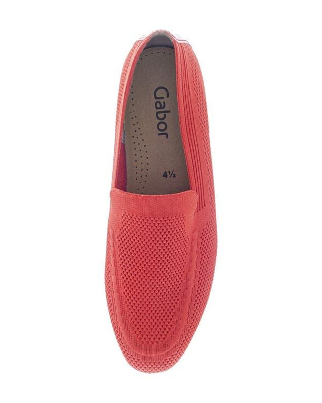 Gabor Red Rhinestone Knit Loafer