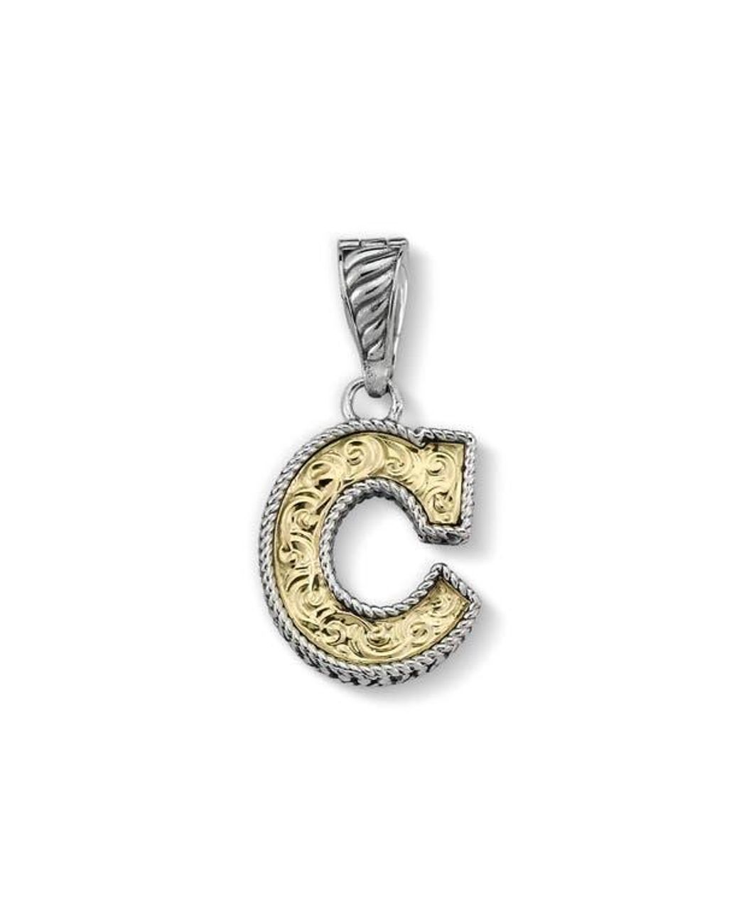 Samuel B. Metallic Two-Tone Initial Pendant