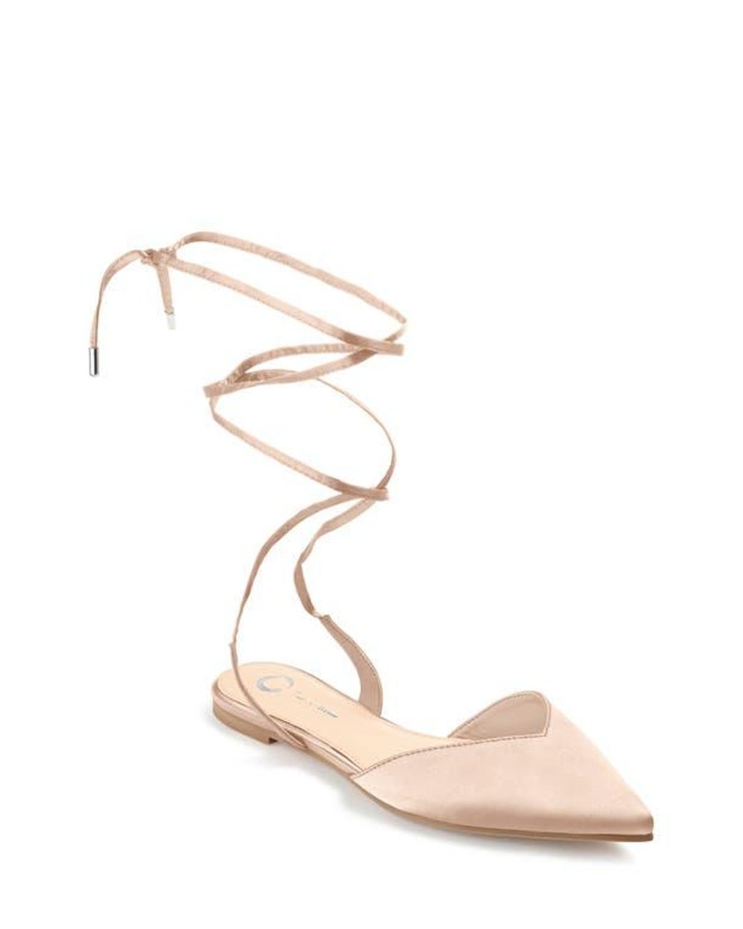 Journee Collection White Lace-Up Pointed-Toe Flat