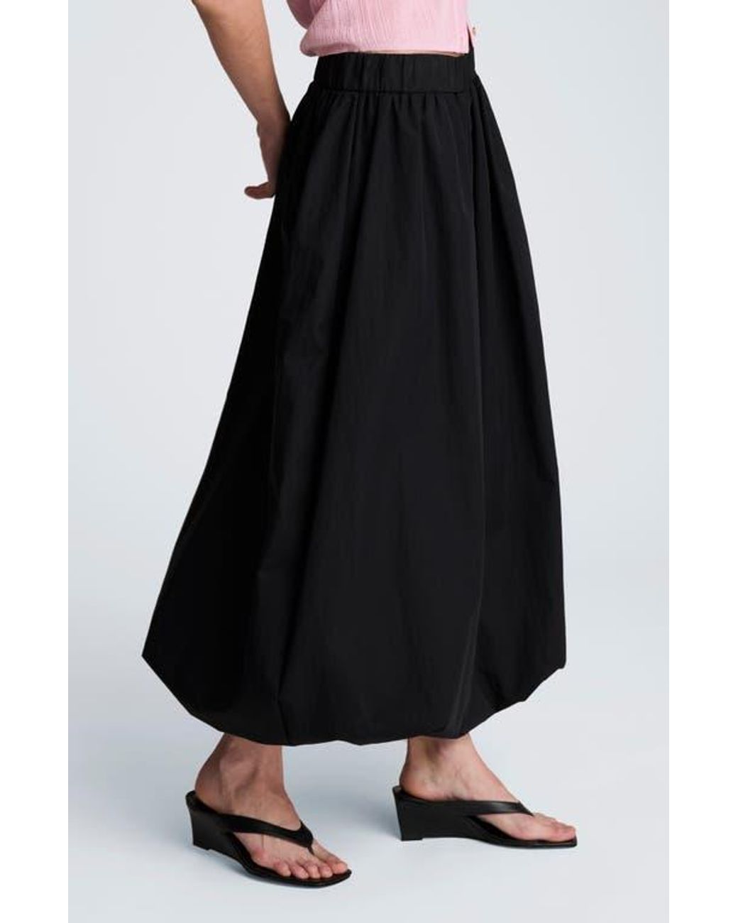 Kenneth Cole Black Bubble Midi Skirt