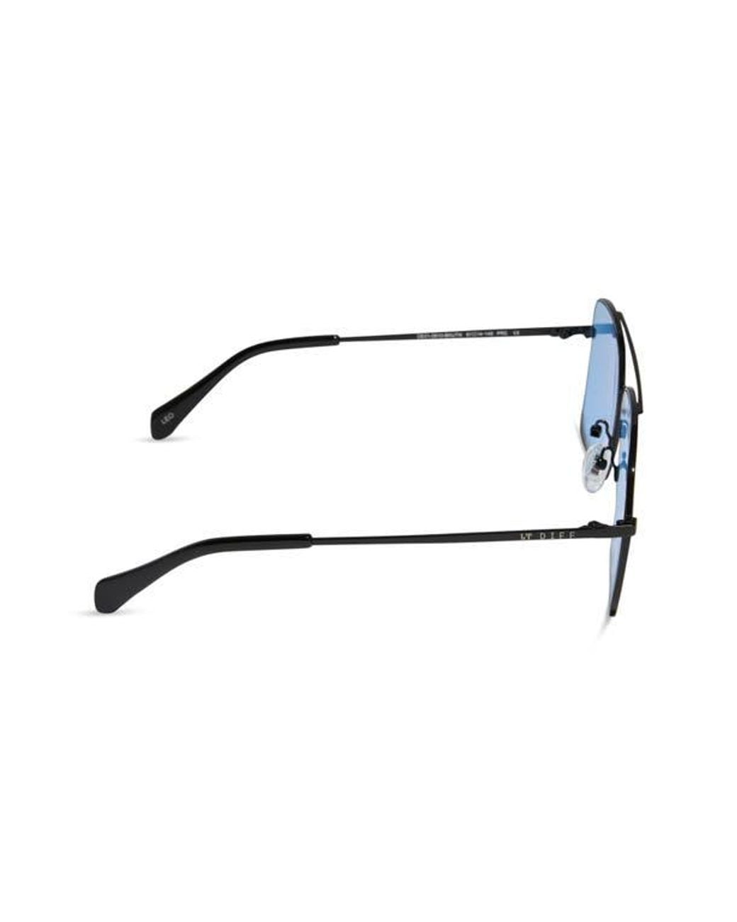 DIFF Blue Leo Aviator Sunglasses