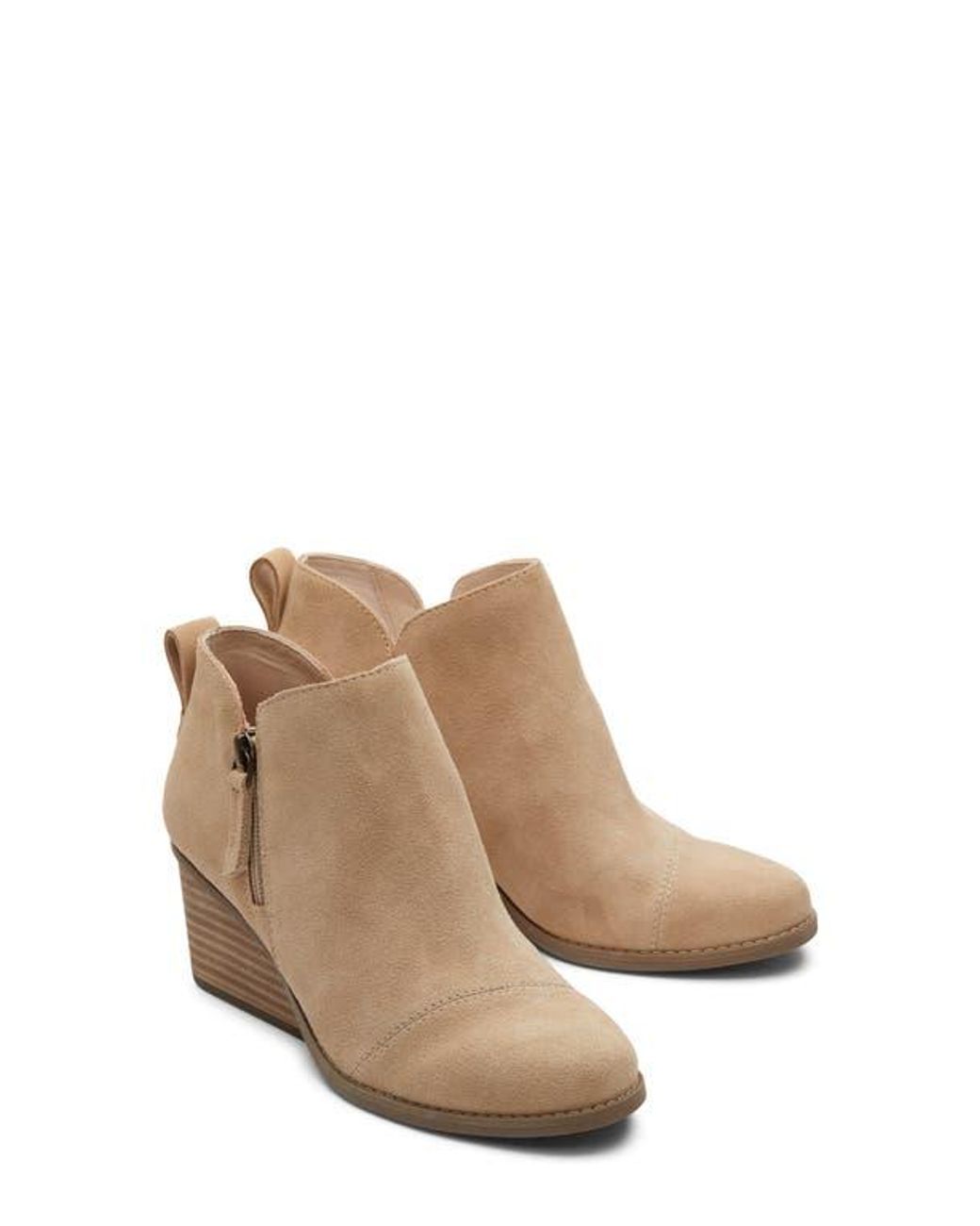 TOMS Natural Wedge Leather Bootie