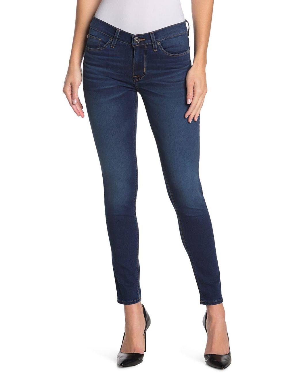 Hudson Jeans Denim Krista Ankle Crop Super Skinny Jeans in Blue - Lyst