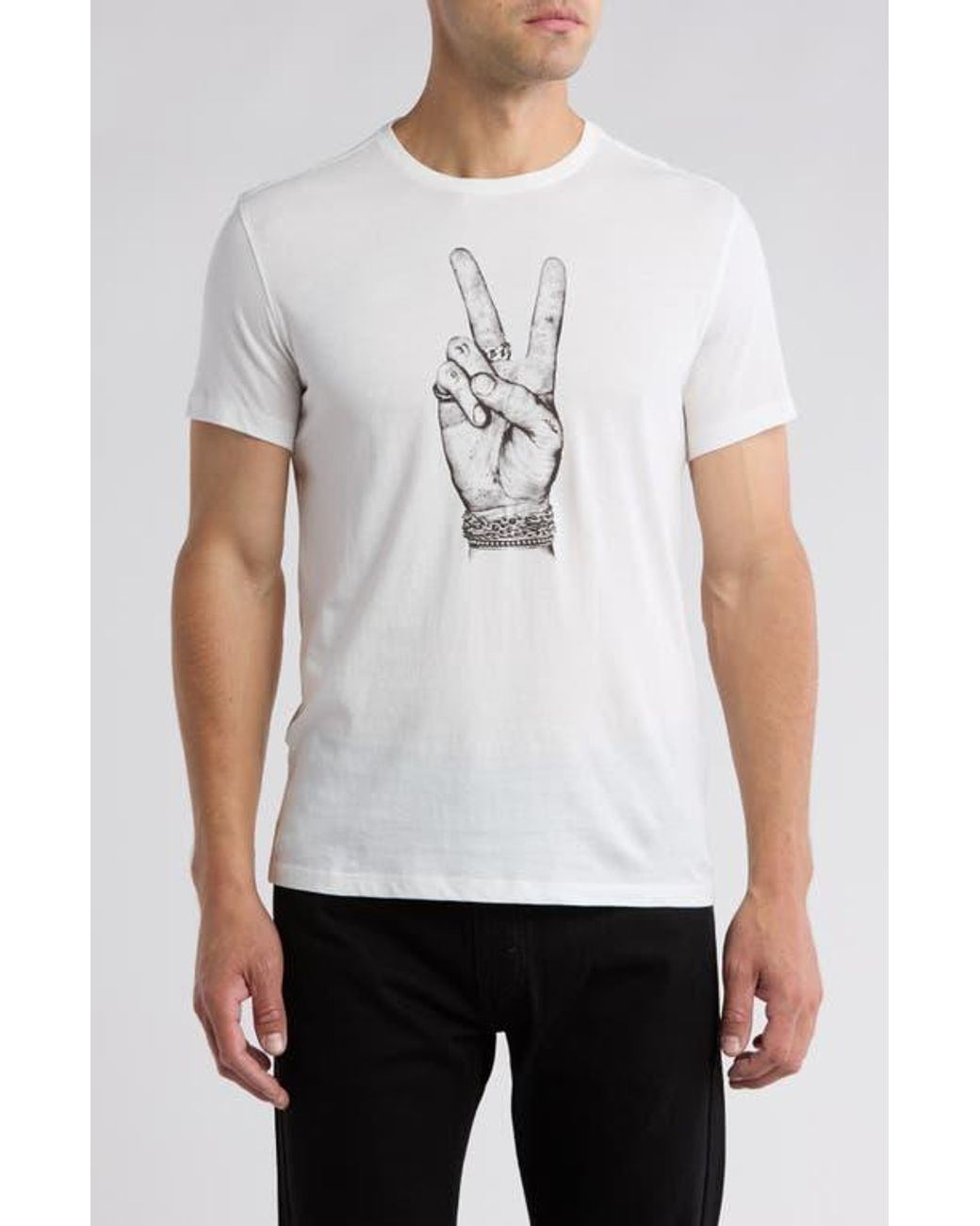 ★SCULPTOR★ Peace Center Tee White SC24A264WH john-varvatos-SALT-Tough-Peace