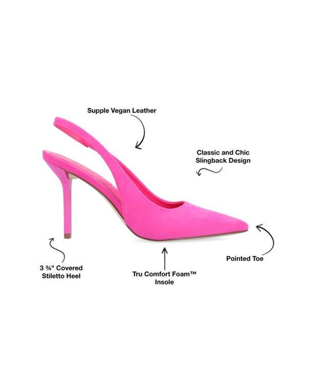 Journee Collection Pink Elenney Slingback Pump